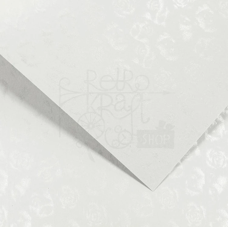 Arkusz papieru Karton ozdobny Małe róże biały A4 220g Galeria Papieru