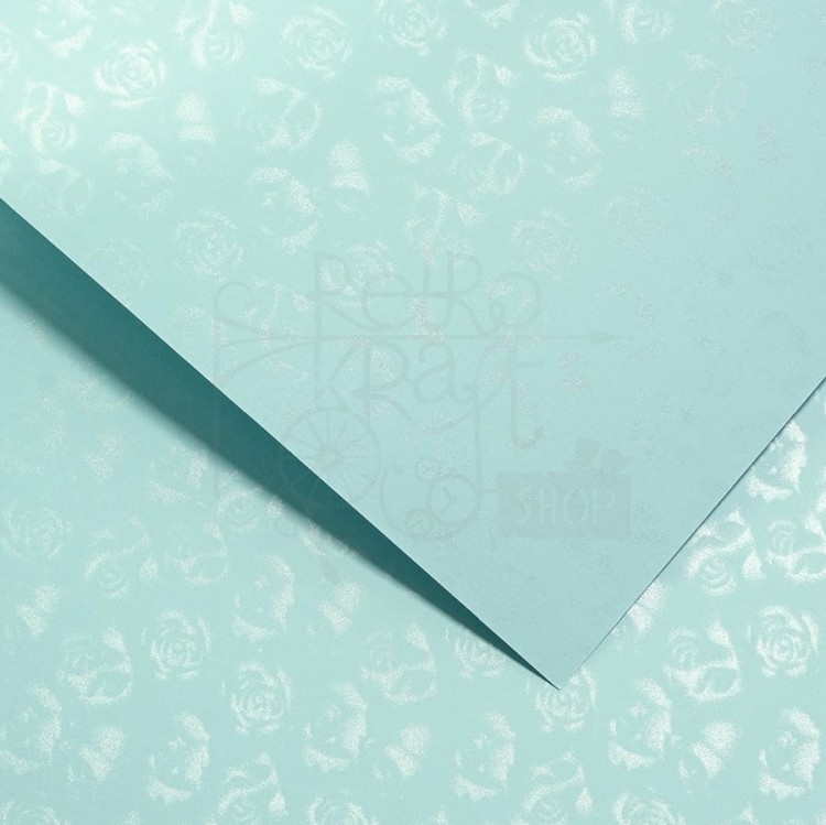 Arkusz papieru Karton ozdobny Małe róże błękitny A4 220g Galeria Papieru