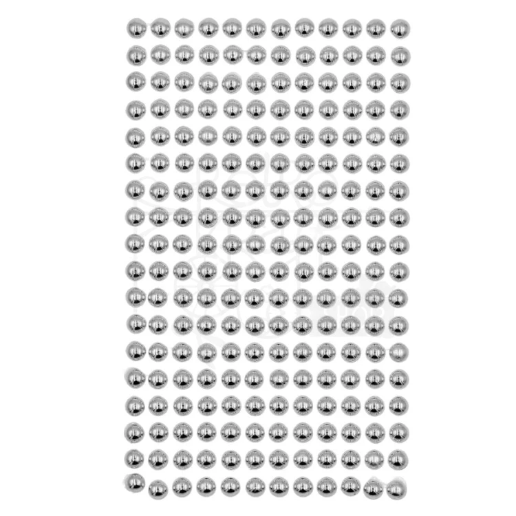 Naklejki perełki samoprzylepne srebrne 5mm 216 szt
