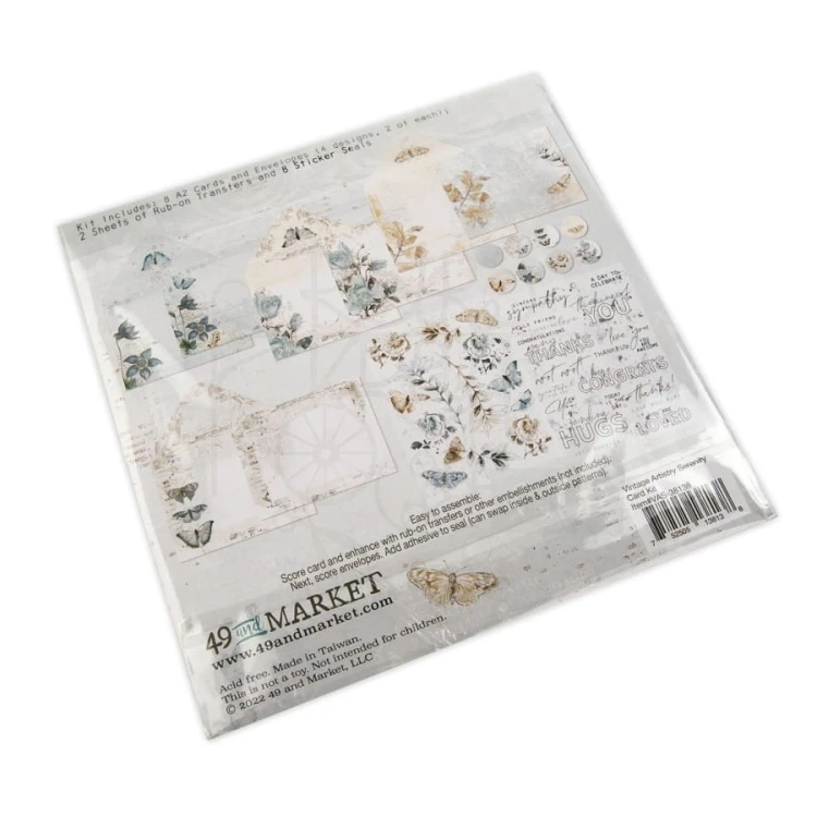 Zestaw karty koperty rub-ons Serenity Card Kit 18szt VAS38138 49 and Market