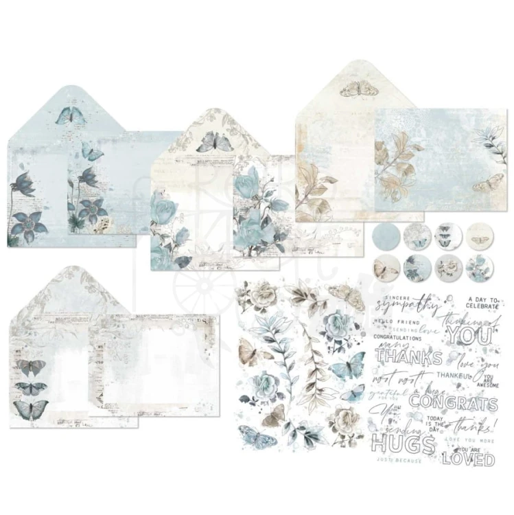 Zestaw karty koperty rub-ons Serenity Card Kit 18szt VAS38138 49 and Market