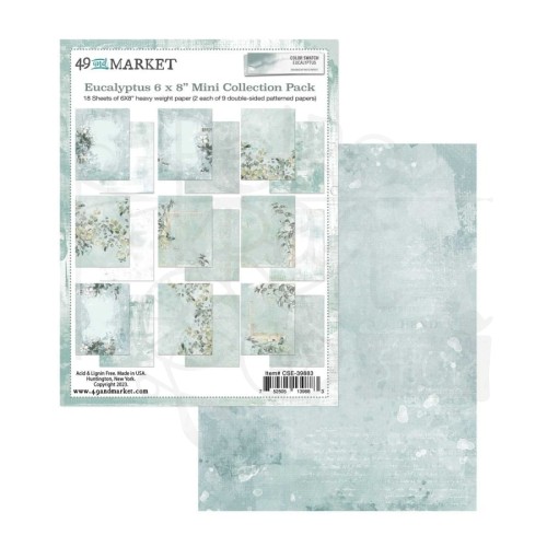 Zestaw papierów 15x20 Eucalyptus Mini Collection Pack 18 arkuszy CSE39883 49 and Market