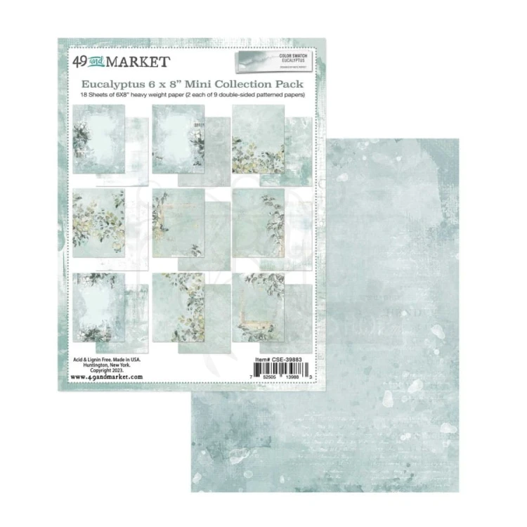 Zestaw papierów 15x20 Eucalyptus Mini Collection Pack 18 arkuszy CSE39883 49 and Market