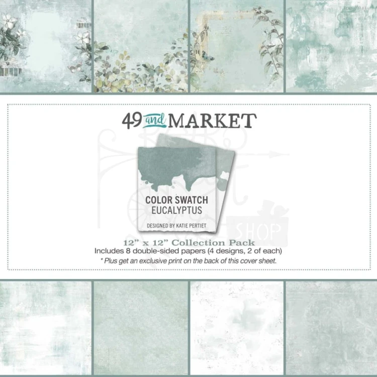 Zestaw papierów 30x30 Eucalyptus 8 arkuszy CSE39876 49 and Market