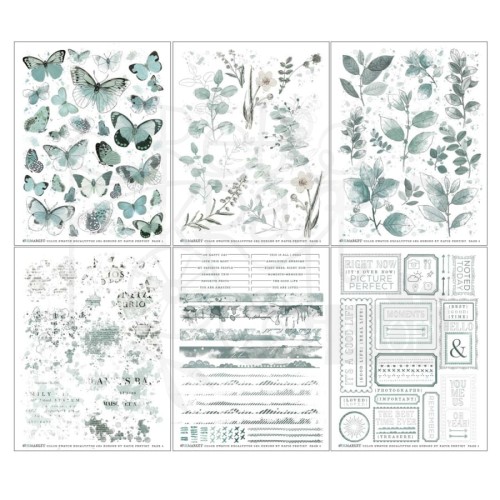 Rub-on transfer 15x20cm Eucalyptus 6 arkuszy CSE39869 49 and Market