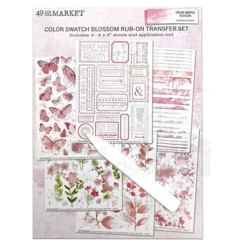 Rub-on transfer 15x20cm Blossom 6 arkuszy CSB40094 49 and Market