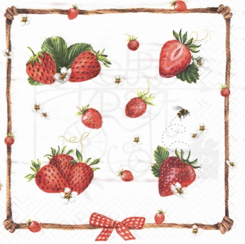 Serwetka 33x33 - Truskawki 2