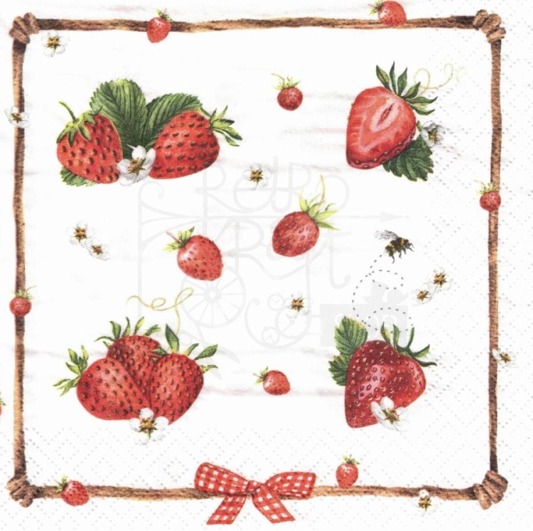 Serwetka 33x33 - Truskawki 2