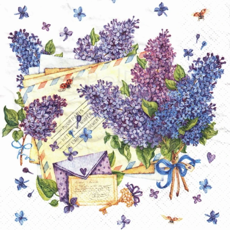 Serwetka 33x33 - Listy i bez