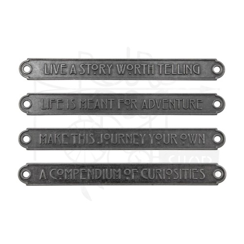 Ozdoby metalowe plakietki duże Idea-Ology Metal Word Plaques Large 4szt TH94329 Tim Holtz