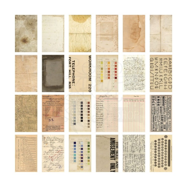 Ozdoby papierowe Idea-Ology Backdrops Double-Sided Cardstock Volume #4 24szt TH94308 Tim Holtz