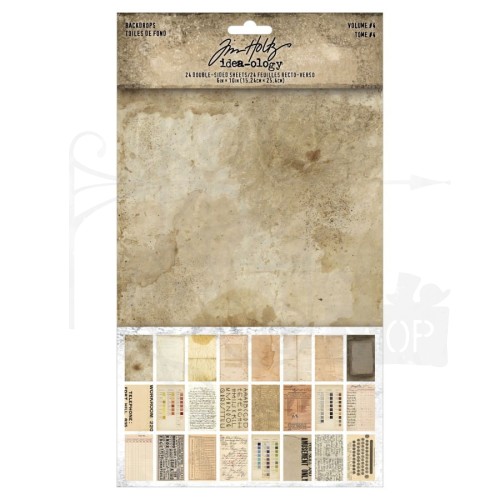 Ozdoby papierowe Idea-Ology Backdrops Double-Sided Cardstock Volume #4 24szt TH94308 Tim Holtz
