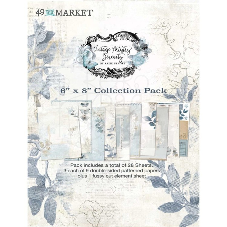 Zestaw papierów 15x20 Vintage Artistry Serenity 28 arkuszy VAS38015 49 and Market