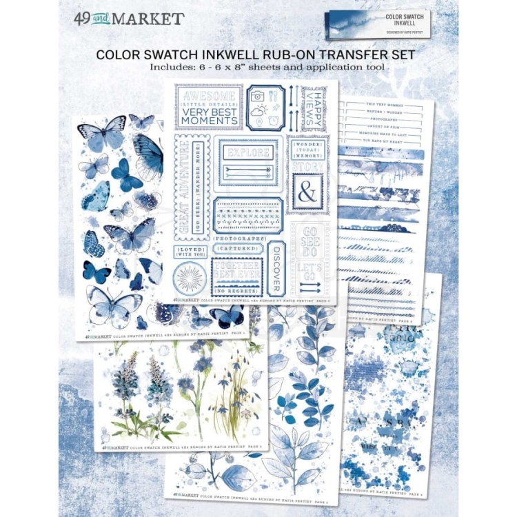 Rub-on transfer 15x20cm Color Swatch Inkwell 6 arkuszy CSI40926 49 and Market