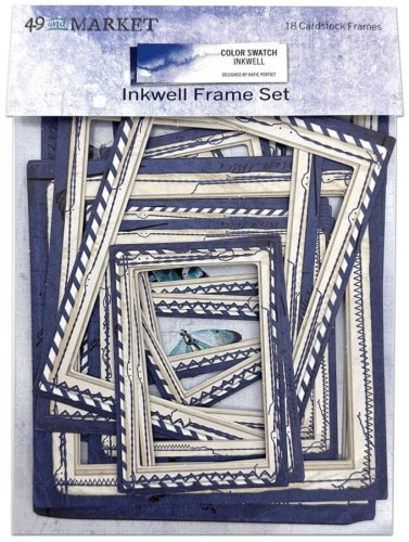 Ozdoby tekturowe ramki z przeszyciami Color Swatch Inkwell Frame Set 18szt CSI40964 49 and Market