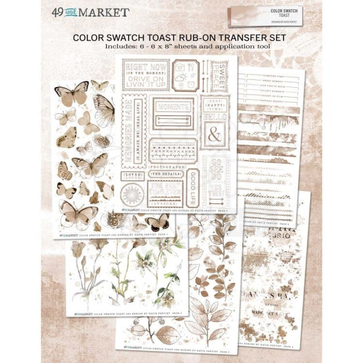 Rub-on transfer 15x20cm Color Swatch Toast 6 arkuszy CST41121 49 and Market