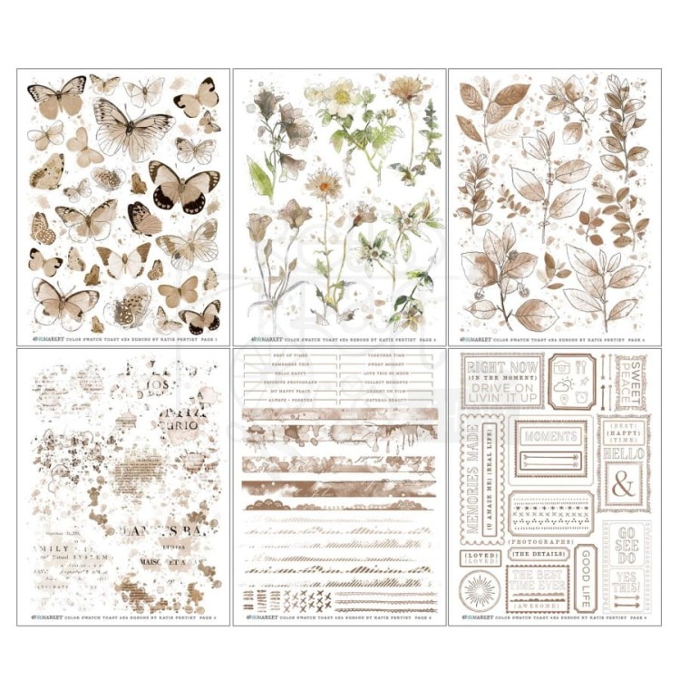 Rub-on transfer 15x20cm Color Swatch Toast 6 arkuszy CST41121 49 and Market