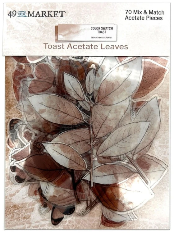 Ozdoby liście Color Swatch Toast Acetate Leaves 74szt CST41152 49 and Market