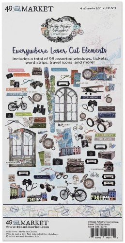 Zestaw Die cuts Vintage Artistry Everywhere 95 elementów VAE40711 49 and Market