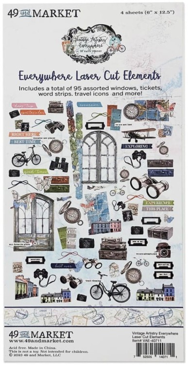Zestaw Die cuts Vintage Artistry Everywhere 95 elementów VAE40711 49 and Market