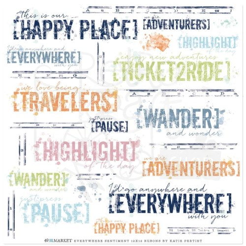 Rub-on transfer 30x30cm Vintage Artistry Everywhere Sentiments 1 arkusz VAE40681 49 and Market