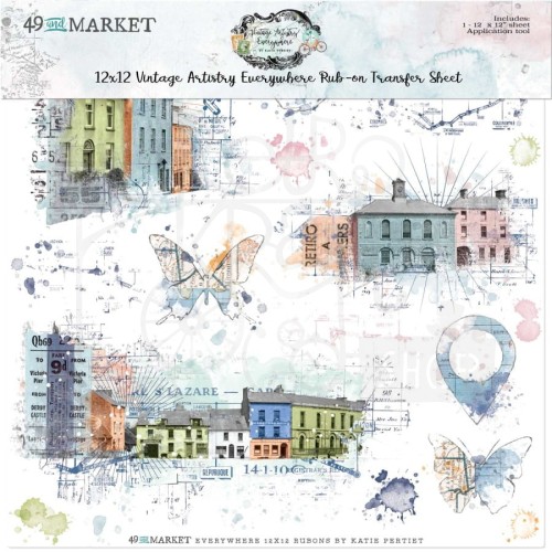 Rub-on transfer 30x30cm Vintage Artistry Everywhere 1 arkusz VAE40674 49 and Market