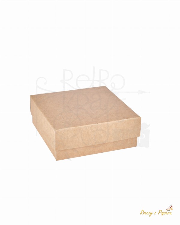 Pudełko na upominki z wieczkiem - kraft 8x8x3 Rzeczy z Papieru