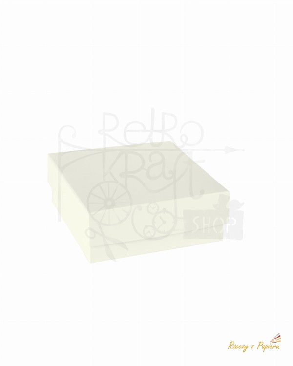 Pudełko na upominki z wieczkiem - kremowe 8x8x3 Rzeczy z Papieru