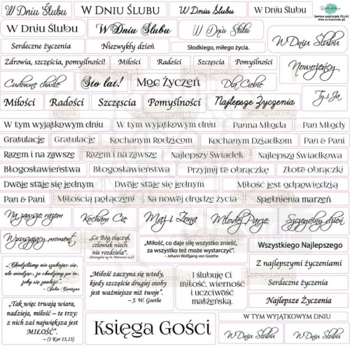 Naklejki do scrapbookingu i art journalingu Napisy ślubne ScrapLove