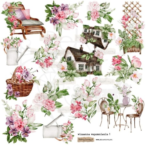 Naklejki do scrapbookingu i art journalingu Wiosenne wspomnienia 1 ScrapLove