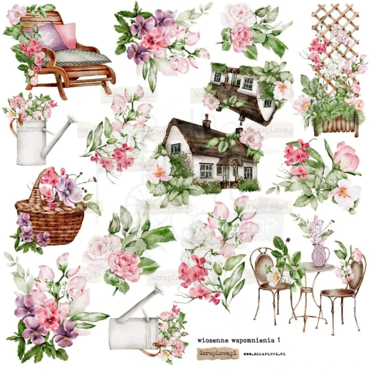 Naklejki do scrapbookingu i art journalingu Wiosenne wspomnienia 1 ScrapLove
