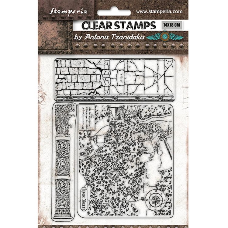 Stempel akrylowy 14x18cm Magic Forest Bricks WTK171 Stamperia