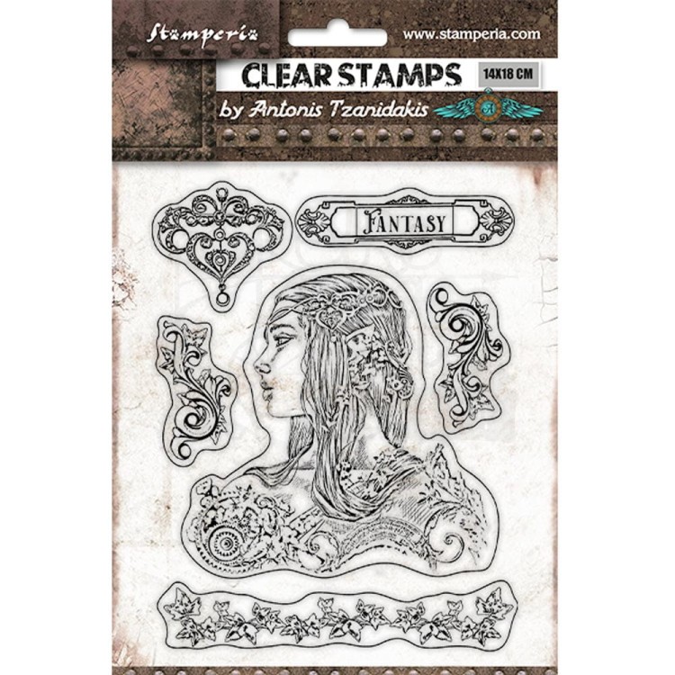Stempel akrylowy 14x18cm Magic Forest Amazonka WTK169 Stamperia