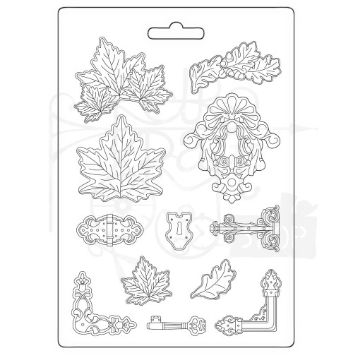 Foremka do odlewów A4 Magic Forest Leaves &amp; Locks K3PTA4559 Stamperia