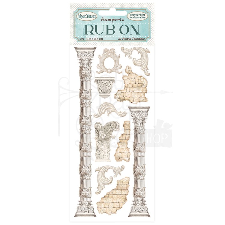 Rub-on transfer 10x21.6cm Magic Forest Columns Kolumny DFLRB21 Stamperia