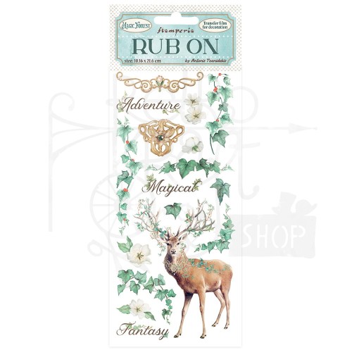 Rub-on transfer 10x21.6cm Magic Forest Deer Jeleń DFLRB20 Stamperia