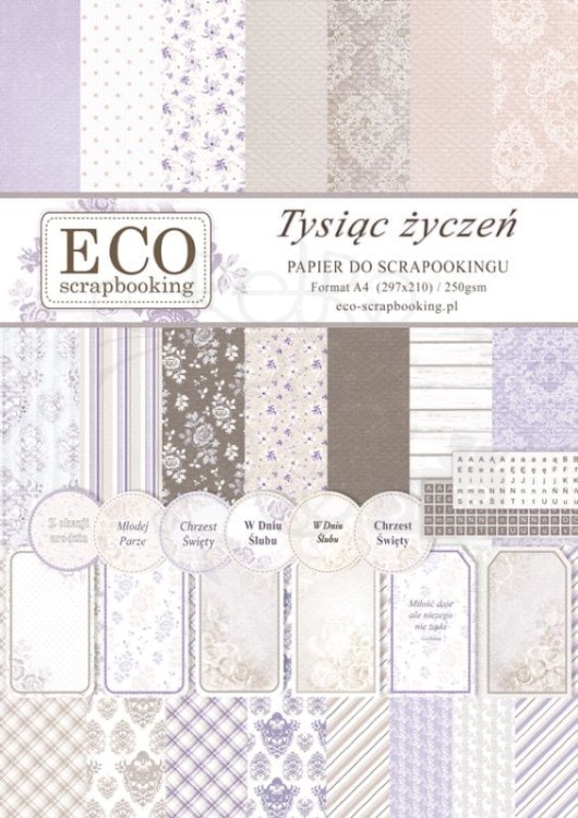 Zestaw papierów i dodatków A4 Tysiąc życzeń Eco Scrapbooking