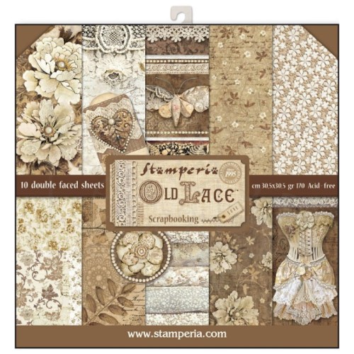 Zestaw papierów 30x30 Old Lace Stara Koronka SBBL32 Stamperia