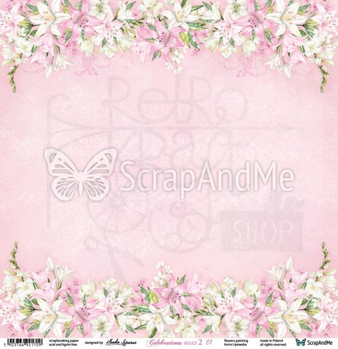 Papier 30x30 Celebrations Rouge 2 01/02 CR2-01/02 ScrapAndMe
