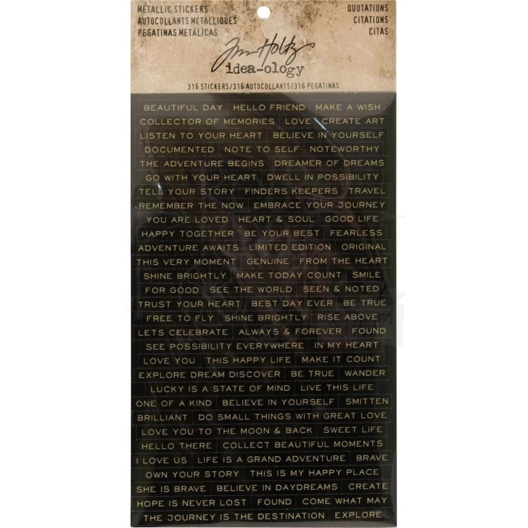 Naklejki Metallic Stickers Quotations Tim Holtz