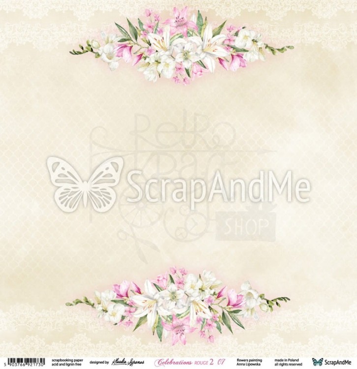 Papier 30x30 Celebrations Rouge 2 07/08 CR2-07/08 ScrapAndMe
