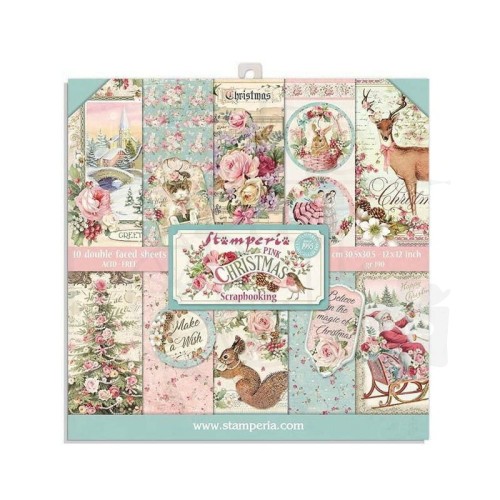 Zestaw papierów 20x20 Pink Christmas SBBS16 Stamperia