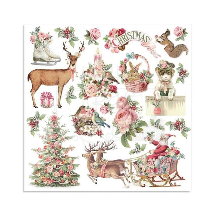 Zestaw papierów 20x20 Pink Christmas SBBS16 Stamperia