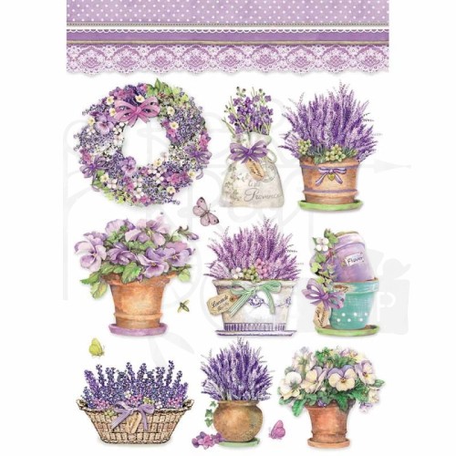 Papier ryżowy A4 Lavender Vase DFSA4456 Stamperia