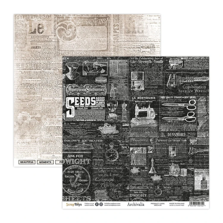 Papier 30x30 Archivalia 04 ARCH-04 ScrapBoys