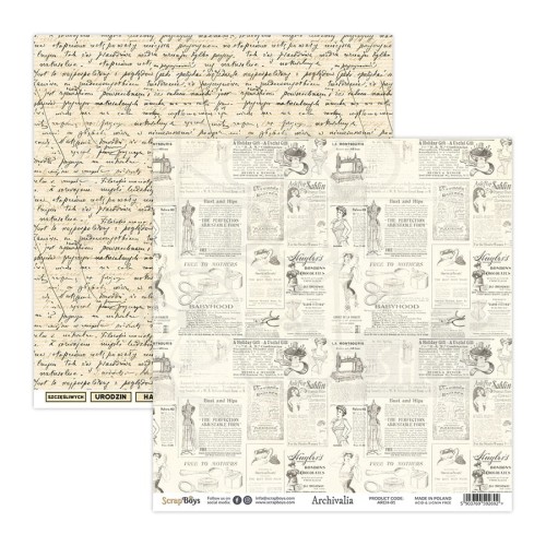 Papier 30x30 Archivalia 01 ARCH-01 ScrapBoys