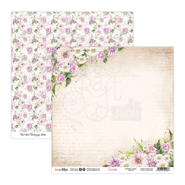 Zestaw papierów 30x30 Violetta VIOL-08 ScrapBoys
