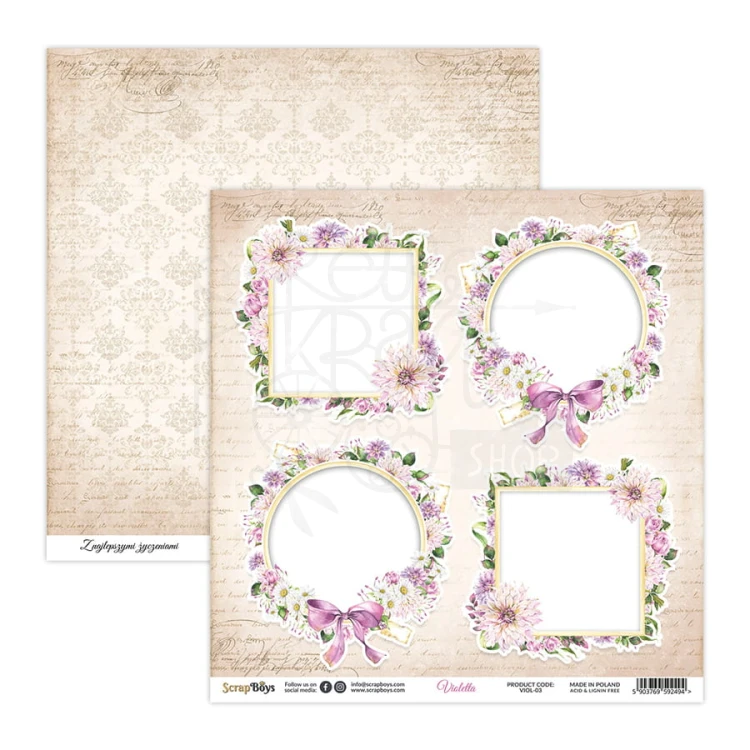 Zestaw papierów 30x30 Violetta VIOL-08 ScrapBoys