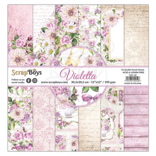 Zestaw papierów 30x30 Violetta VIOL-08 ScrapBoys