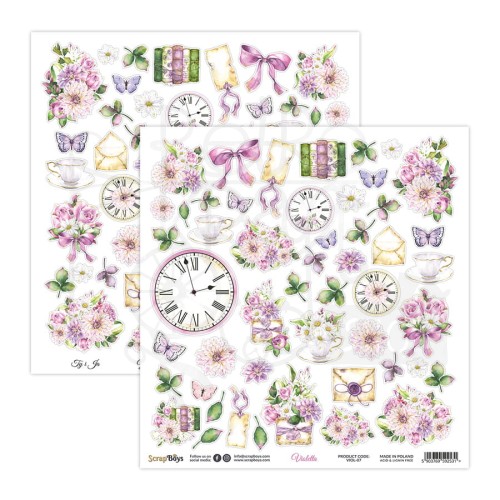 Papier 30x30 elementy do wycięcia Violetta VIOL-07 ScrapBoys
